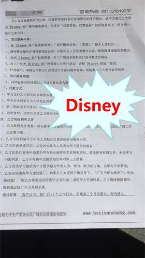 浙江XX針織有限公司與康華合作Disney驗廠(chǎng)